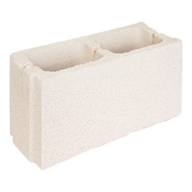 Bloque de hormigón liso blanco ecoBASIC 39x19x15cm Pack 75 uds
