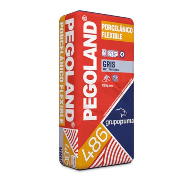 Cemento cola pegoland porcelánico flexible gris 25 kg pack 96 uds