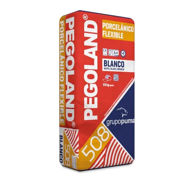 Mortero cola Pegoland Flex porcelánico blanco 25 kg pack 240 uds