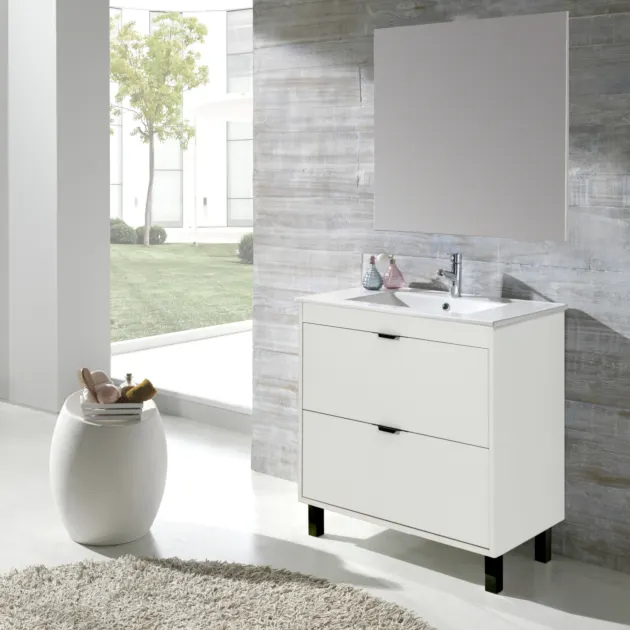 Mueble de baño Lud con espejo y lavabo 80cm