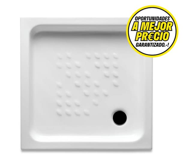 Plato de ducha ceramico cuadrado loza blanco 70x70cm