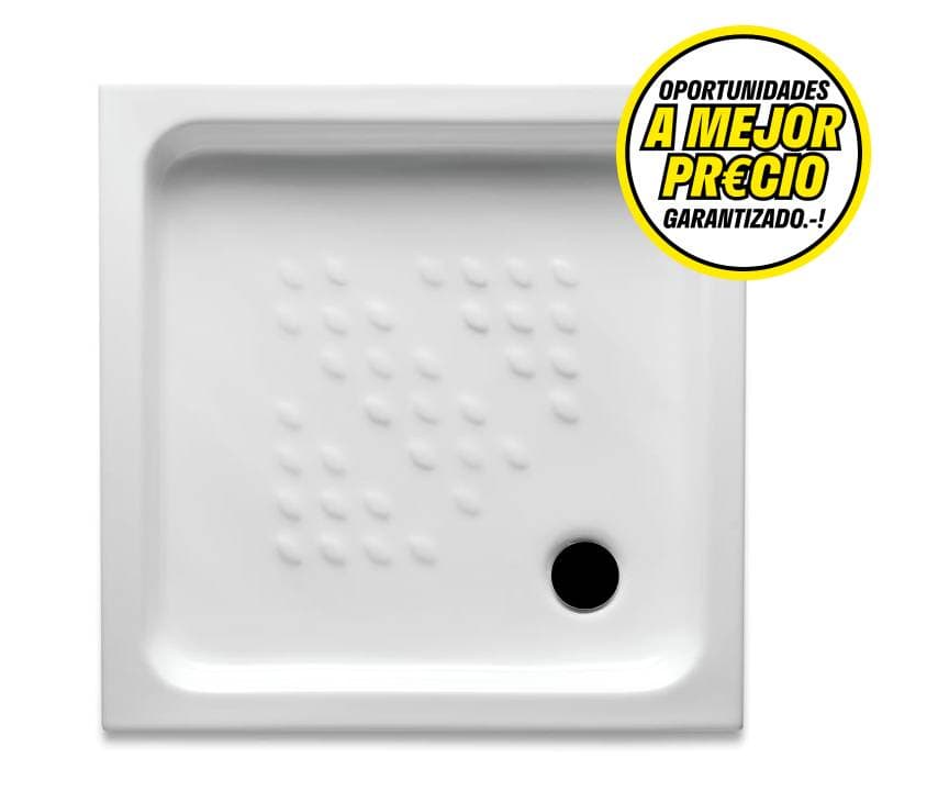 Plato de ducha ceramico cuadrado loza blanco 70x70cm