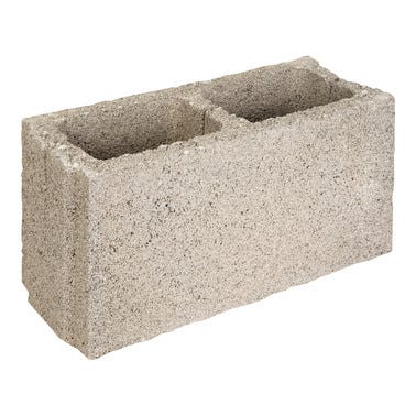Bloque de hormigón gris ecoBASIC 39x19x15cm Pack 75 uds